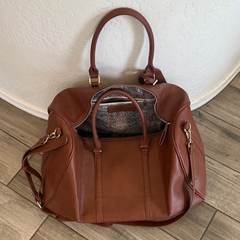 Sole Society Lacie Brown Leather Weekend Bag